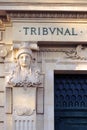 Criminal Court entrance statue Justice Tribunal Paris France